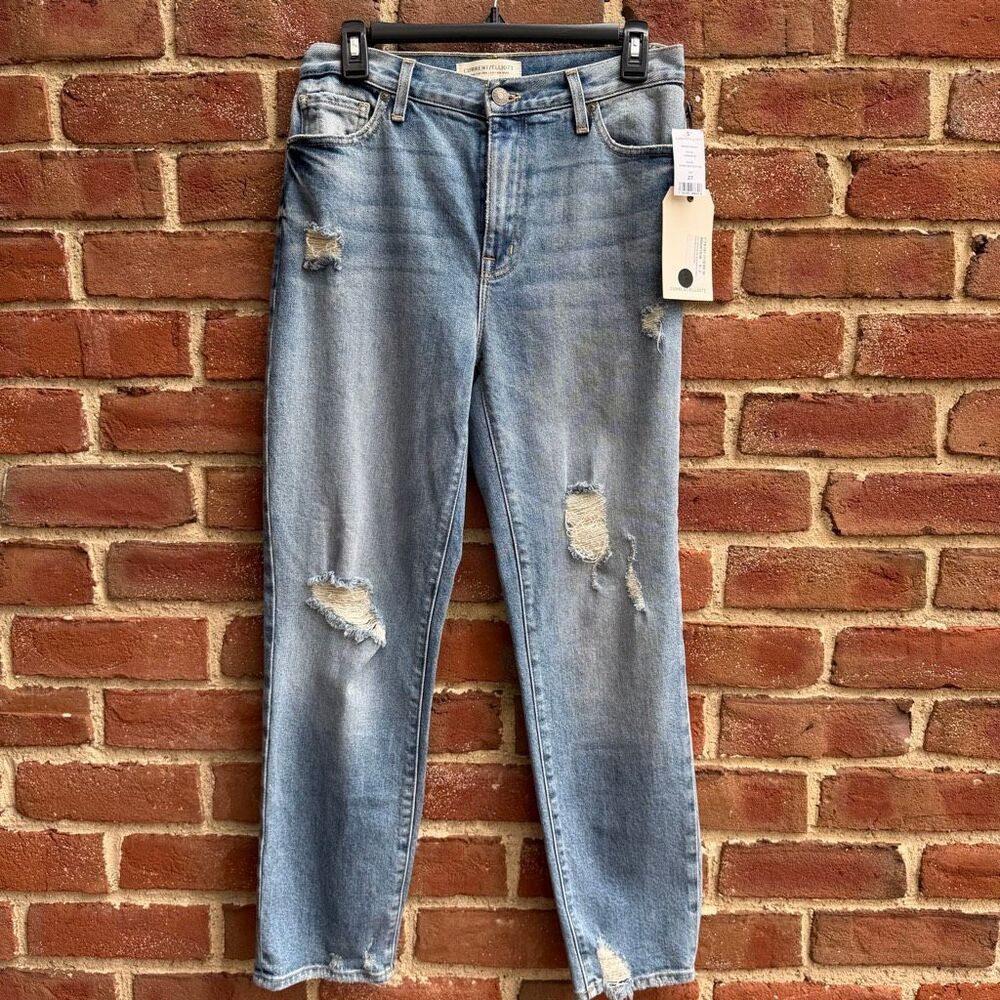 Current Elliott $248 The Boyfriend Peaceful Destructed Dunes jeans Sz 27 NWT